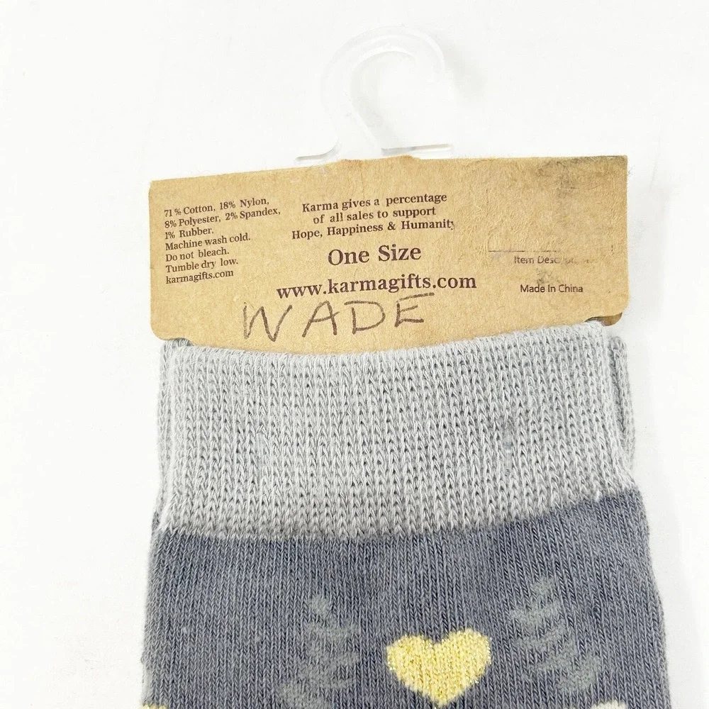 Karma Womens Oh Nuts Nutcracker Gray Gold Christmas Holiday Crew Socks One Size